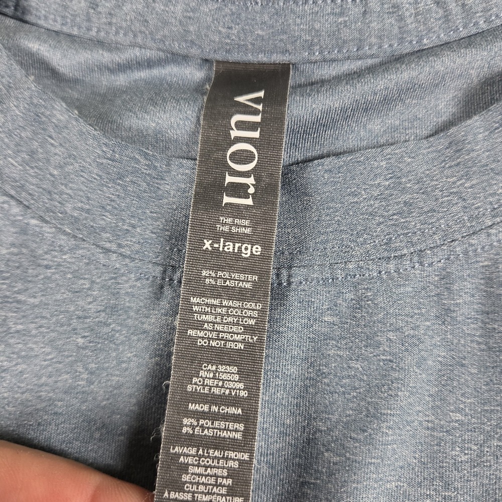 Vuori Mens XL Uluwatu Performance Tee Blue Heather V190 Training Shirt LS - Picture 2 of 6